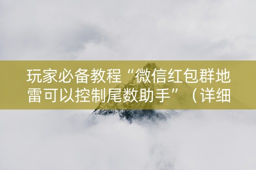 玩家必备教程“微信红包群地雷可以控制尾数助手”（详细透视教程）-哔哩哔哩