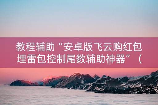 教程辅助“安卓版飞云购红包埋雷包控制尾数辅助神器”（详细透视教程）-哔哩哔哩