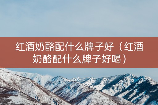 红酒奶酪配什么牌子好（红酒奶酪配什么牌子好喝）