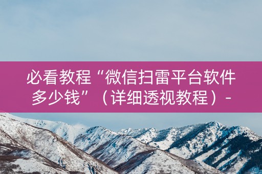 必看教程“微信扫雷平台软件多少钱”（详细透视教程）-哔哩哔哩
