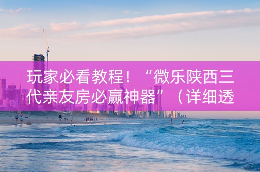玩家必看教程！“微乐陕西三代亲友房必赢神器”（详细透视教程）-哔哩哔哩