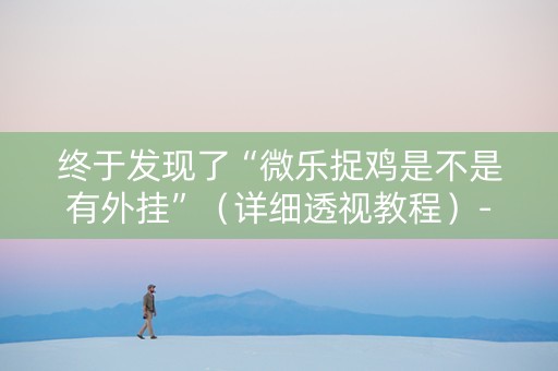 终于发现了“微乐捉鸡是不是有外挂”（详细透视教程）-哔哩哔哩