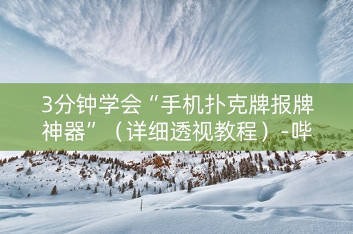 3分钟学会“手机扑克牌报牌神器”（详细透视教程）-哔哩哔哩