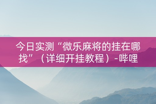 今日实测“微乐麻将的挂在哪找”（详细开挂教程）-哔哩哔哩