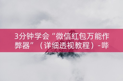 3分钟学会“微信红包万能作弊器”（详细透视教程）-哔哩哔哩