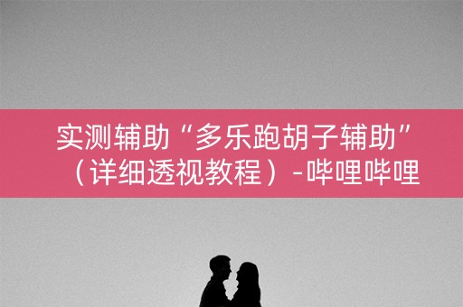 实测辅助“多乐跑胡子辅助”（详细透视教程）-哔哩哔哩