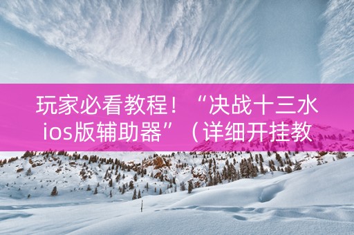 玩家必看教程！“决战十三水ios版辅助器”（详细开挂教程）-哔哩哔哩