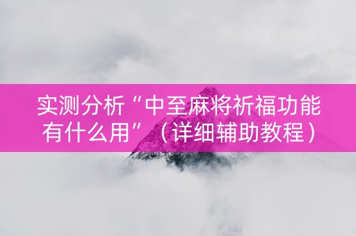 实测分析“中至麻将祈福功能有什么用”（详细辅助教程）-哔哩哔哩
