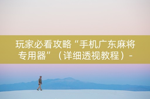 玩家必看攻略“手机广东麻将专用器”（详细透视教程）-哔哩哔哩