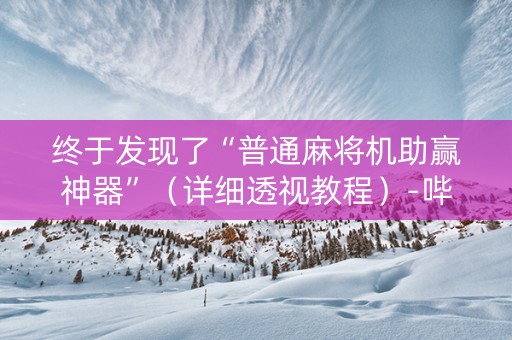 终于发现了“普通麻将机助赢神器”（详细透视教程）-哔哩哔哩