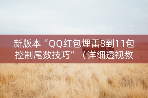 新版本“QQ红包埋雷8到11包控制尾数技巧”（详细透视教程）-哔哩哔哩