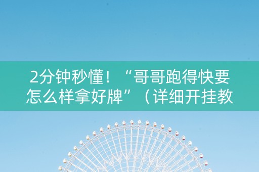 2分钟秒懂！“哥哥跑得快要怎么样拿好牌”（详细开挂教程）-哔哩哔哩