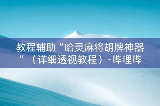 教程辅助“哈灵麻将胡牌神器”（详细透视教程）-哔哩哔哩