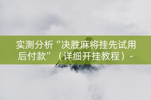 实测分析“决胜麻将挂先试用后付款”（详细开挂教程）-哔哩哔哩