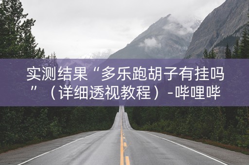 实测结果“多乐跑胡子有挂吗”（详细透视教程）-哔哩哔哩