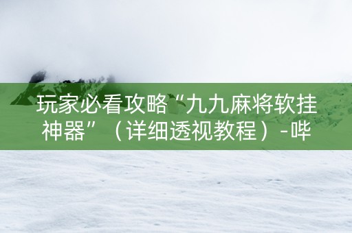 玩家必看攻略“九九麻将软挂神器”（详细透视教程）-哔哩哔哩