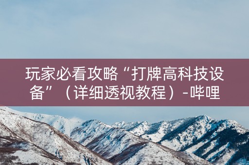 玩家必看攻略“打牌高科技设备”（详细透视教程）-哔哩哔哩