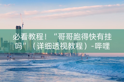 必看教程！“哥哥跑得快有挂吗”（详细透视教程）-哔哩哔哩