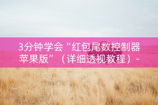 3分钟学会“红包尾数控制器苹果版”（详细透视教程）-哔哩哔哩