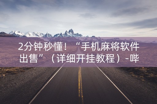 2分钟秒懂！“手机麻将软件出售”（详细开挂教程）-哔哩哔哩
