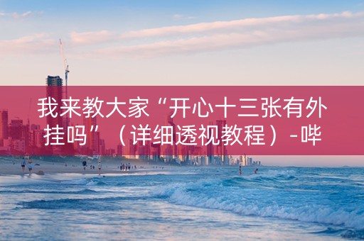 我来教大家“开心十三张有外挂吗”（详细透视教程）-哔哩哔哩
