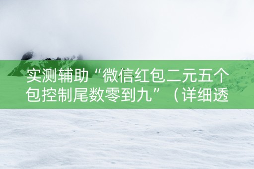 实测辅助“微信红包二元五个包控制尾数零到九”（详细透视教程）-哔哩哔哩