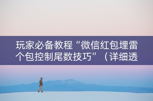 玩家必备教程“微信红包埋雷个包控制尾数技巧”（详细透视教程）-哔哩哔哩