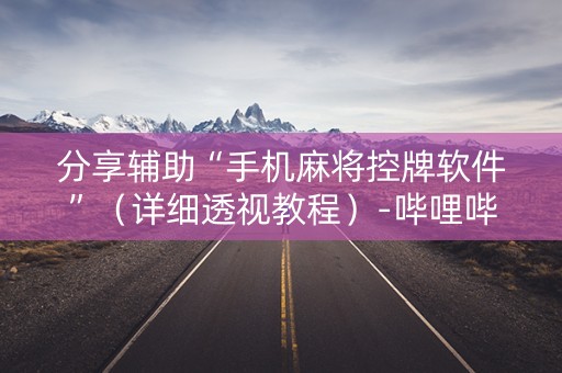 分享辅助“手机麻将控牌软件”（详细透视教程）-哔哩哔哩