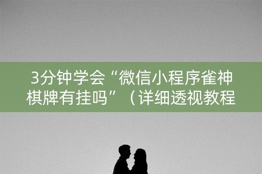 3分钟学会“微信小程序雀神棋牌有挂吗”（详细透视教程）-哔哩哔哩