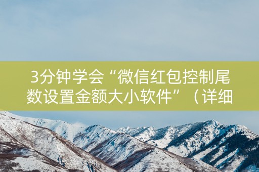3分钟学会“微信红包控制尾数设置金额大小软件”（详细透视教程）-哔哩哔哩