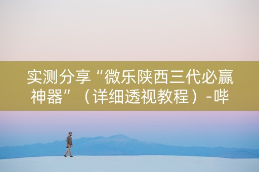 实测分享“微乐陕西三代必赢神器”（详细透视教程）-哔哩哔哩