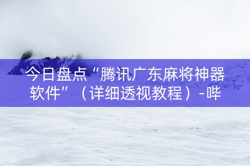 今日盘点“腾讯广东麻将神器软件”（详细透视教程）-哔哩哔哩