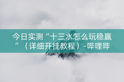 今日实测“十三水怎么玩稳赢”（详细开挂教程）-哔哩哔哩