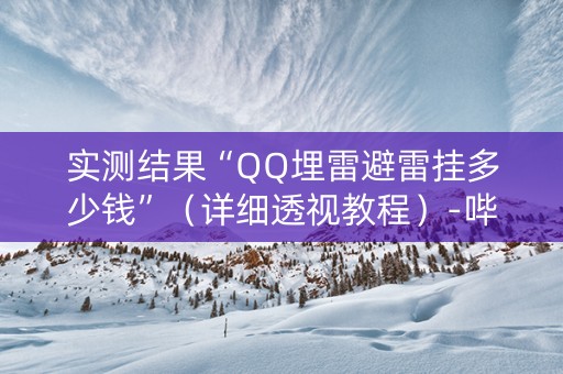 实测结果“QQ埋雷避雷挂多少钱”（详细透视教程）-哔哩哔哩