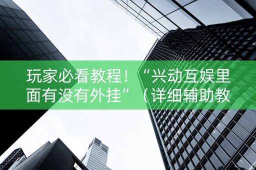 玩家必看教程！“兴动互娱里面有没有外挂”（详细辅助教程）-哔哩哔哩