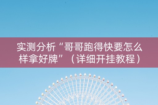 实测分析“哥哥跑得快要怎么样拿好牌”（详细开挂教程）-哔哩哔哩