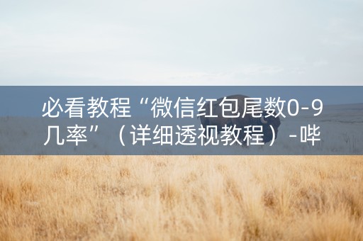 必看教程“微信红包尾数0-9几率”（详细透视教程）-哔哩哔哩