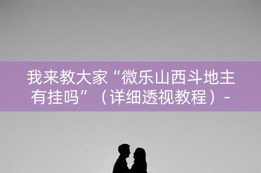 我来教大家“微乐山西斗地主有挂吗”（详细透视教程）-哔哩哔哩