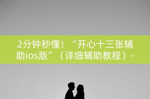 2分钟秒懂！“开心十三张辅助ios版”（详细辅助教程）-哔哩哔哩