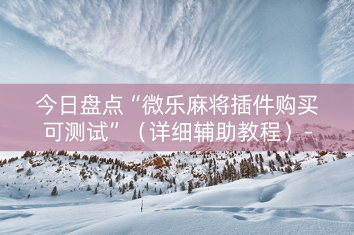 今日盘点“微乐麻将插件购买可测试”（详细辅助教程）-哔哩哔哩