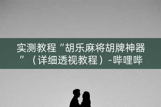 实测教程“胡乐麻将胡牌神器”（详细透视教程）-哔哩哔哩
