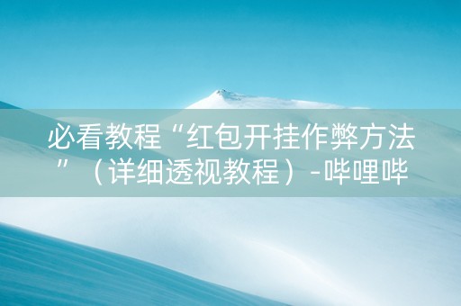 必看教程“红包开挂作弊方法”（详细透视教程）-哔哩哔哩