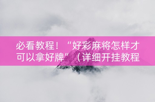 必看教程！“好彩麻将怎样才可以拿好牌”（详细开挂教程）-哔哩哔哩