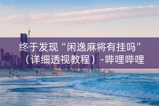 终于发现“闲逸麻将有挂吗”（详细透视教程）-哔哩哔哩