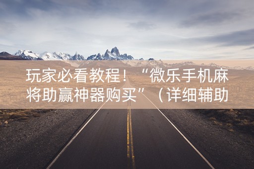 玩家必看教程！“微乐手机麻将助赢神器购买”（详细辅助教程）-哔哩哔哩