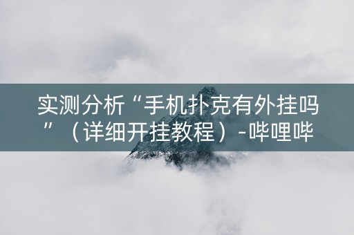 实测分析“手机扑克有外挂吗”（详细开挂教程）-哔哩哔哩