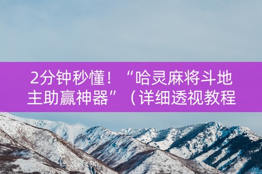 2分钟秒懂！“哈灵麻将斗地主助赢神器”（详细透视教程）-哔哩哔哩
