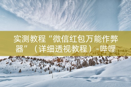 实测教程“微信红包万能作弊器”（详细透视教程）-哔哩哔哩