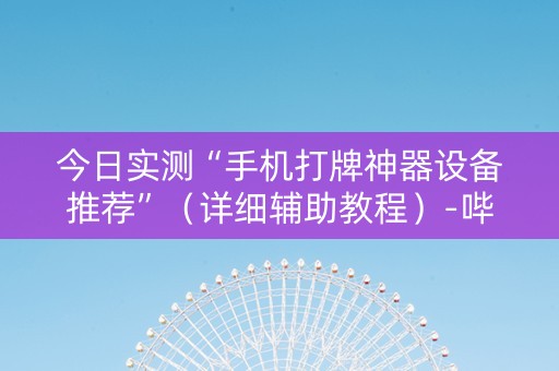 今日实测“手机打牌神器设备推荐”（详细辅助教程）-哔哩哔哩