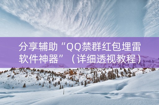 分享辅助“QQ禁群红包埋雷软件神器”（详细透视教程）-哔哩哔哩